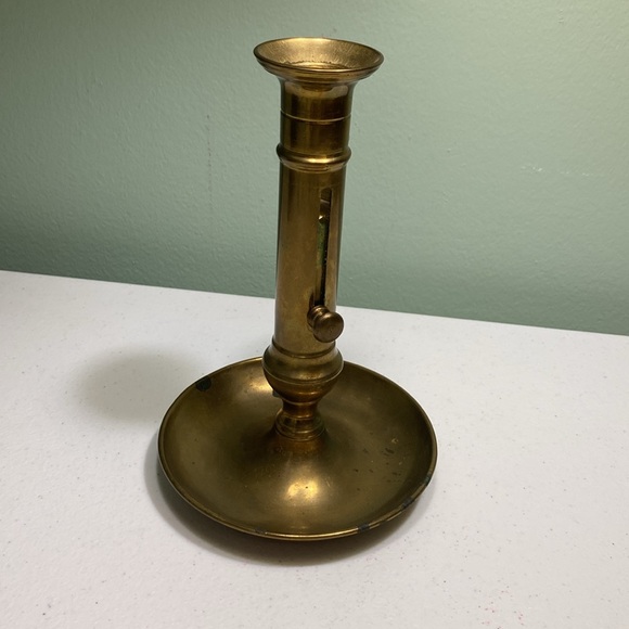 Vintage Brass Push Up Candlestick Holder - Picture 2 of 10